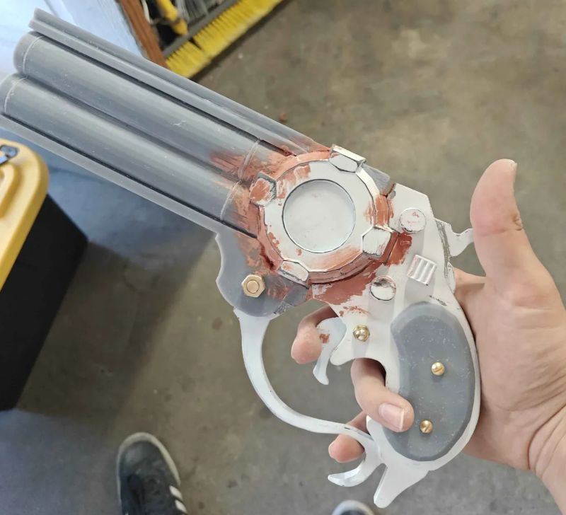 One of the guns just before completion printed, sanded, and assembled