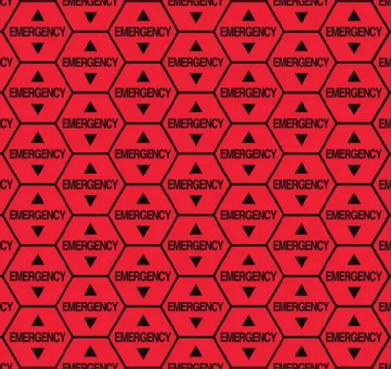 Repeating Emergency Hexagon Pattern