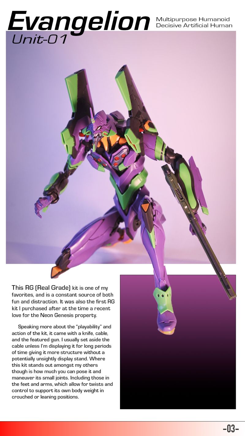 Mecha Model Magazine Mockup featuring Unit 01 from Neon Genisis Evangelion